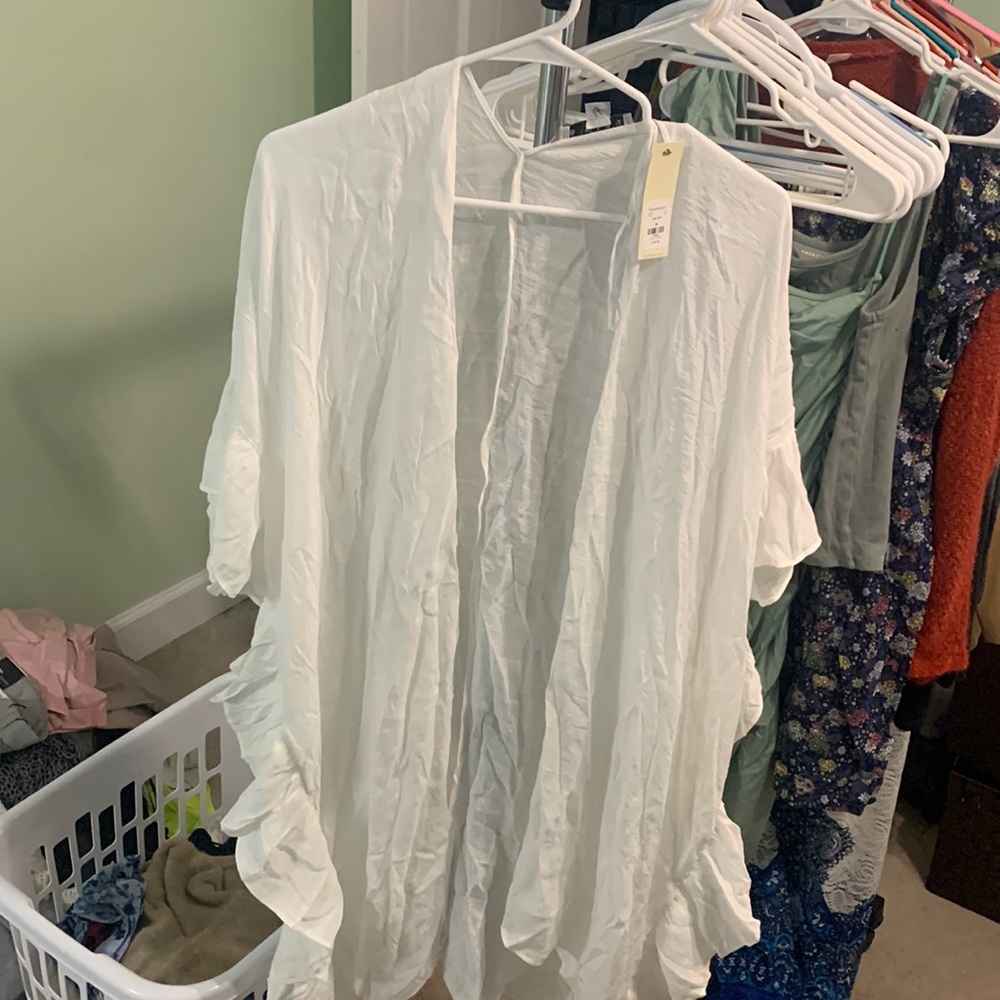 White swim coverup